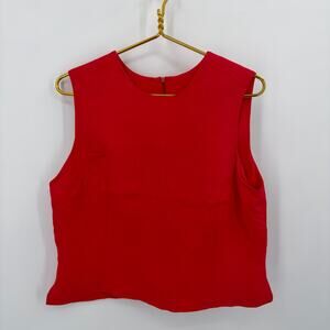 Vintage Louben Red Sleeveless Blouse - Women's Size 14